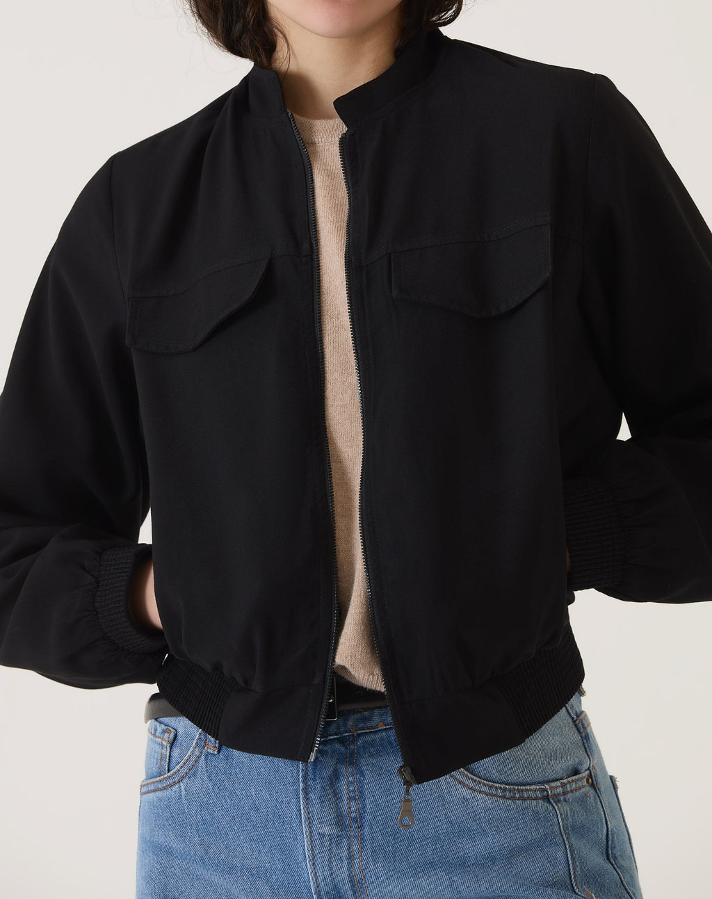 JAQUETA BOMBER DE SARJA