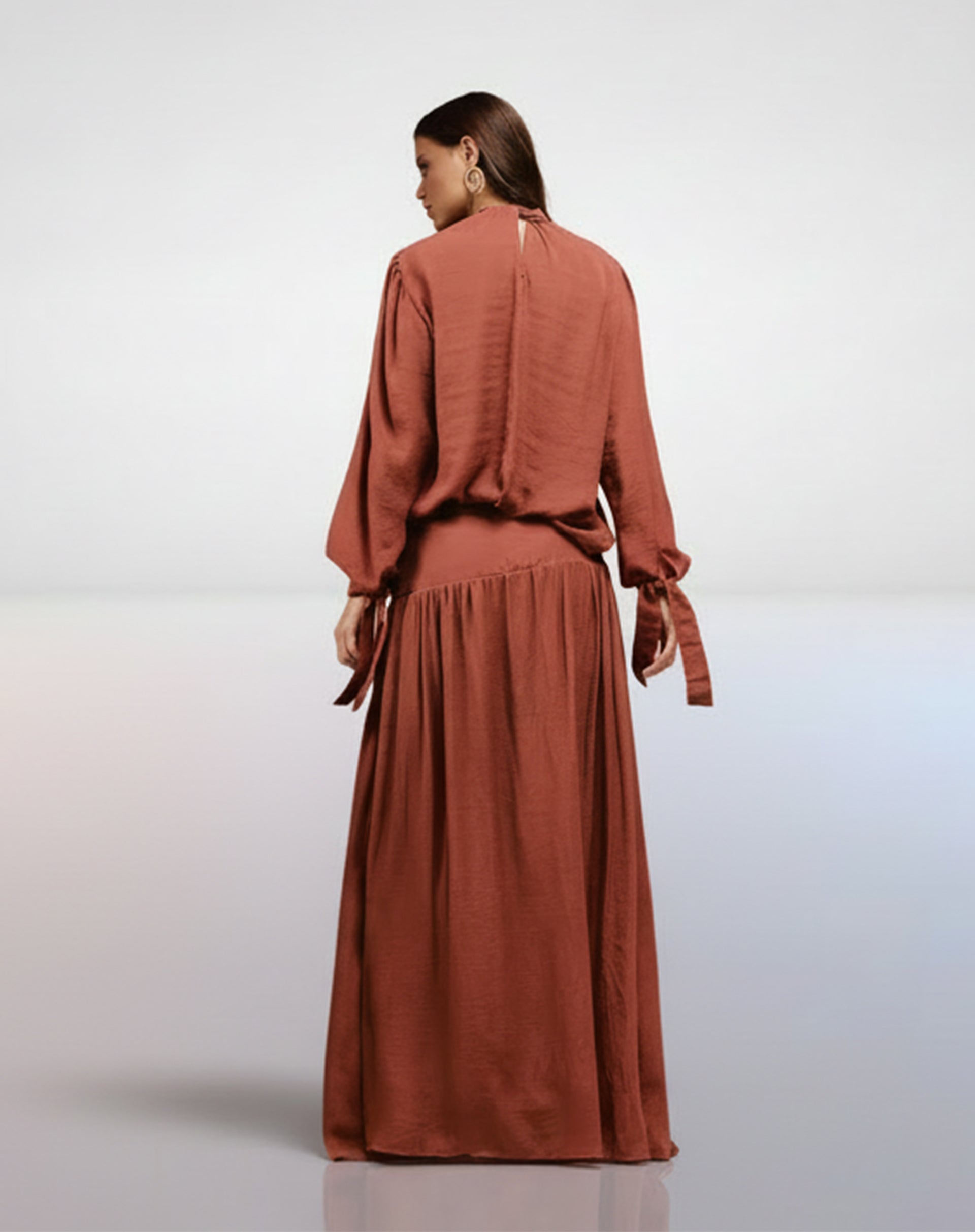 Conjunto Fluido de Crepe - Marrom