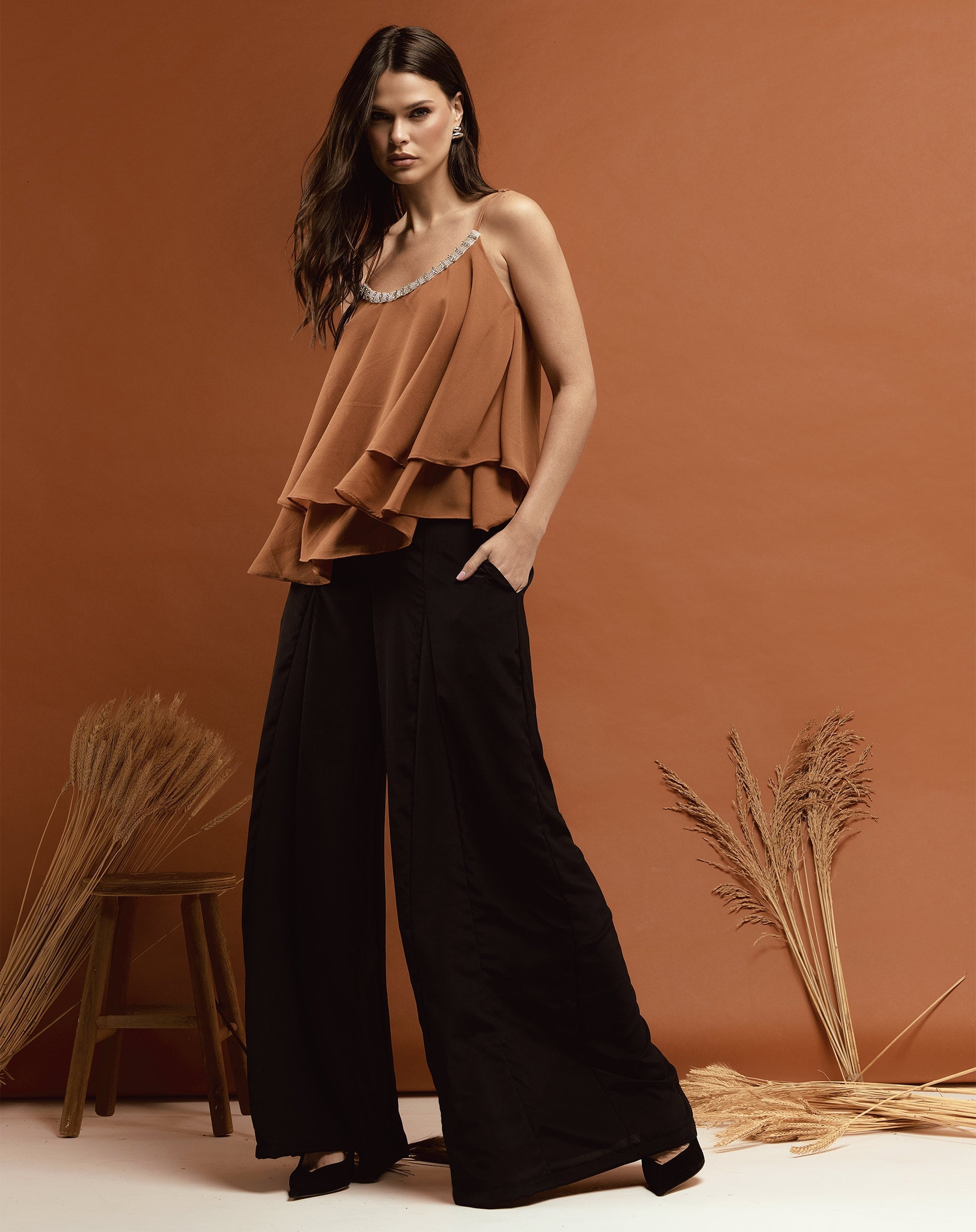 Calça Pantalona de Alfaiataria - Preto